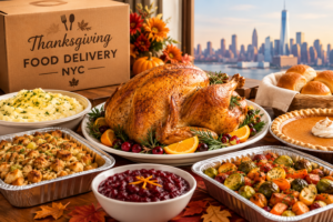 Thanksgiving food delivery NYC with turkey and holiday meal